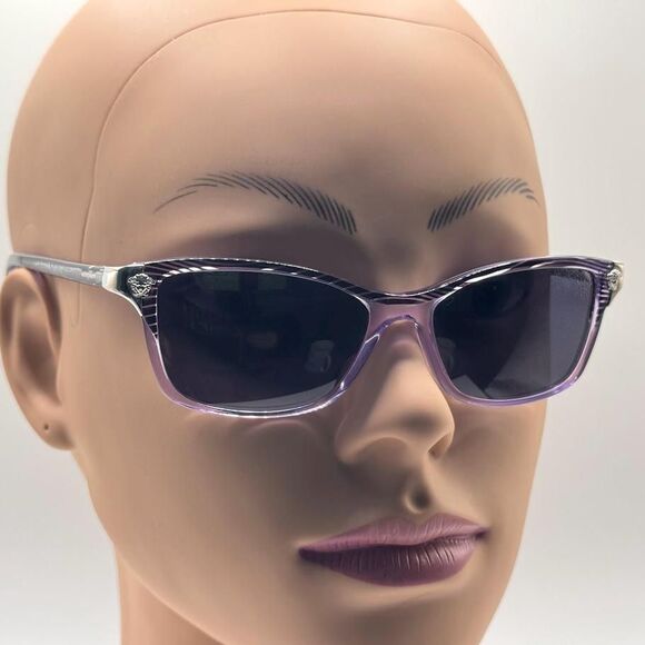 Vintage NOS Y2K Designer Cat Eye Purple Versace Eyeglasses with New Sun Lenses main image 4
